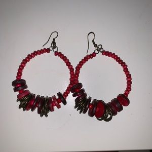 Cute pink circular earrings